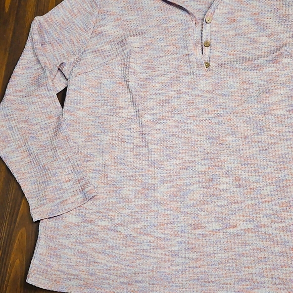 Pink Long Sleeve Buttoned Polo Blouse - Picture 3 of 12